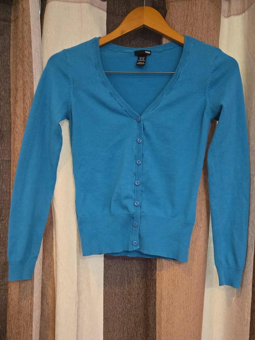 H&M Blue V-Neck Button Cardigan